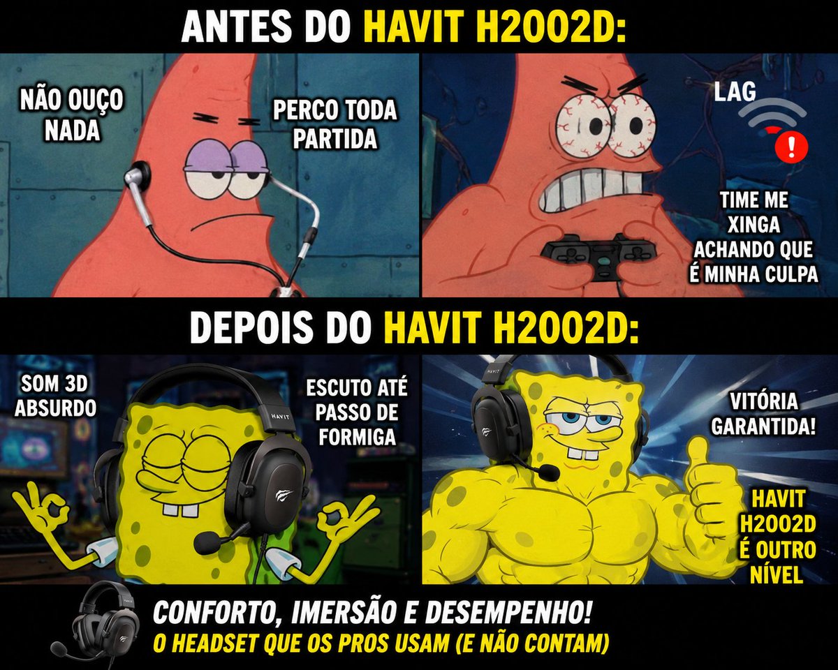 Marcelloedu2011's tweet photo. 🎧 Achei que eu jogava mal...
Até descobrir que o problema era o áudio. 😅
O Havit H2002D mudou totalmente minha experiência: mais imersão, conforto e precisão para ouvir cada detalhe da partida.

 Confira aqui: https://t.co/H3V021gAIV

#Gamer #HeadsetGamer #Havit #PCGamer #Xbox https://t.co/chMZcZgsAf