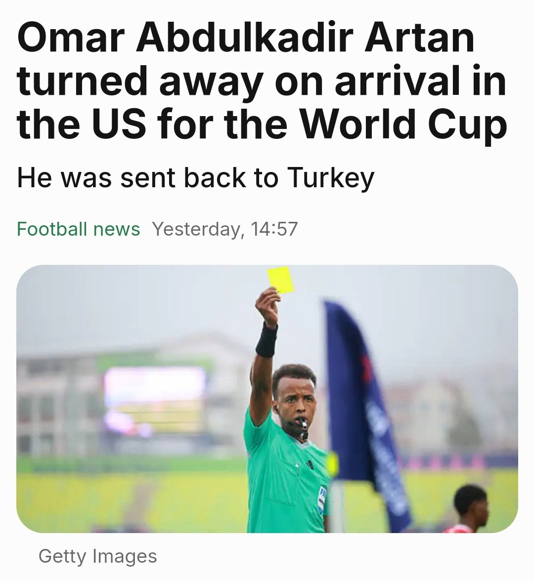 SizweLo's tweet photo. FIFA’s statement on Africa’s best referee: “​FIFA is not involved in host country immigration processes, including visa adjudications... a host government ultimately determines who receives a visa and who is admitted into their country”. https://t.co/WO2uhq1amJ
