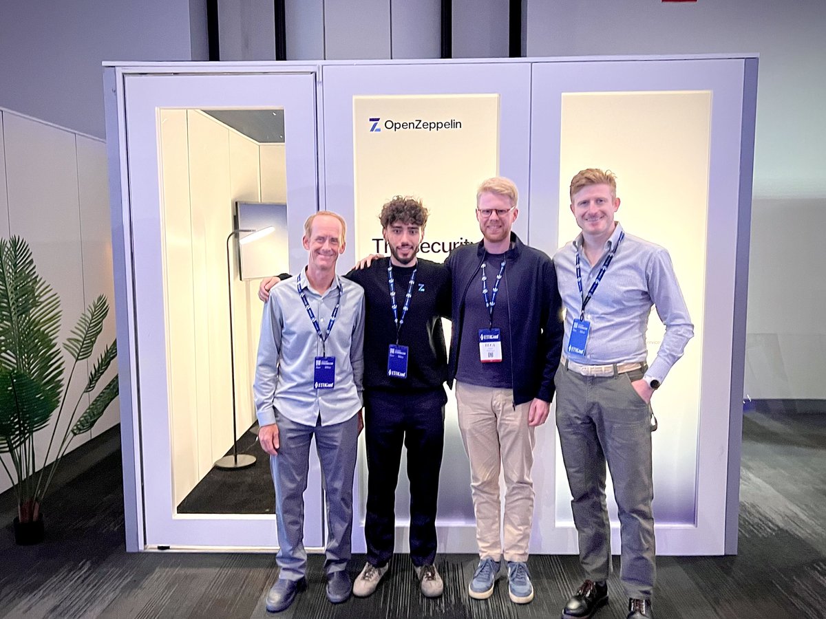 OpenZeppelin's tweet photo. We're at @ethconf this week! Stop by our meeting room to learn more about onchain security and how we can help secure your blockchain infrastructure. https://t.co/4b0pRFLqbx
