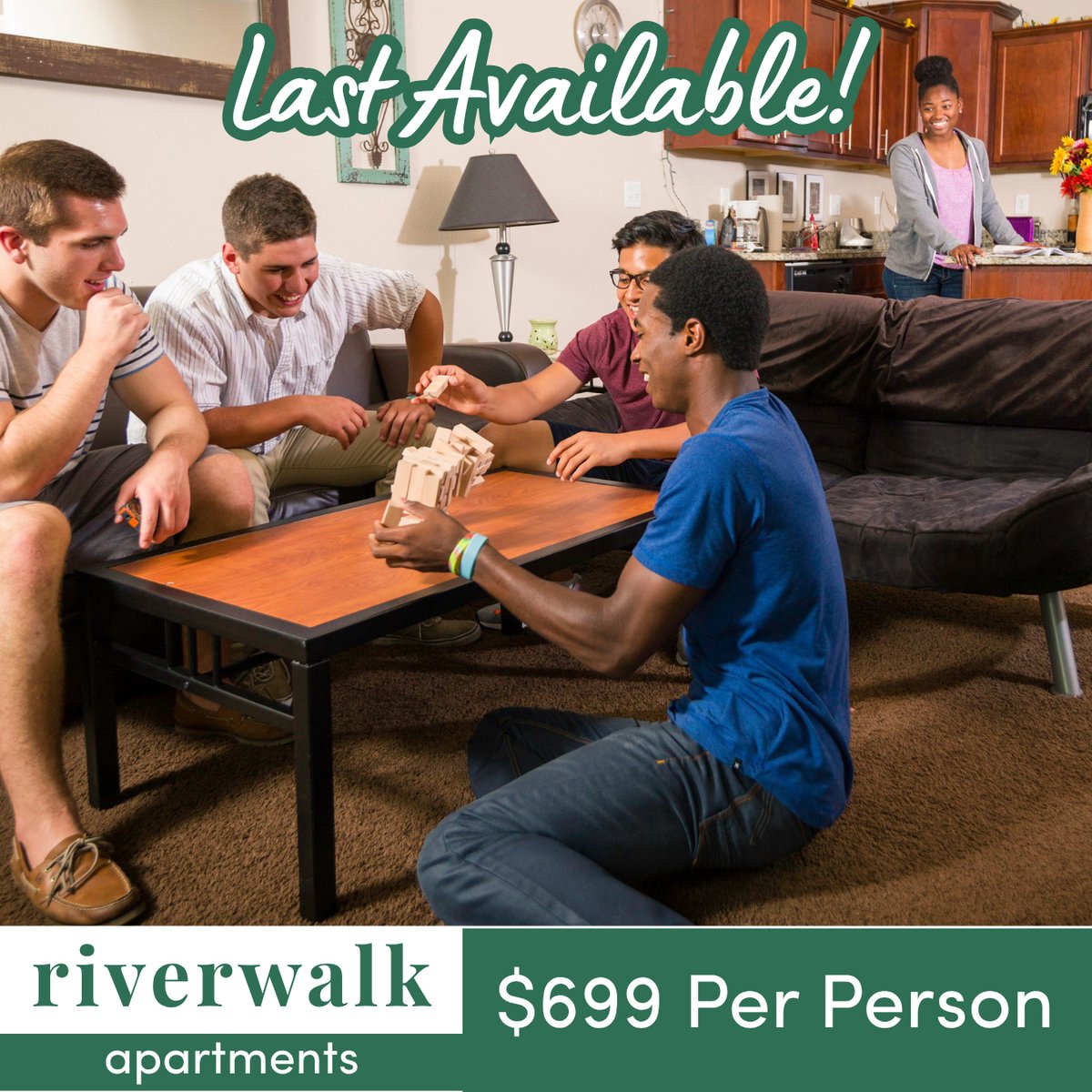 LiveOaksEL's tweet photo. Don’t miss out! Our final Riverwalk apartment is on special. Live close to campus &amp; Frandor in a 3BR for only $699/Person! 🏡✨ https://t.co/Uw7lnlwaPN
