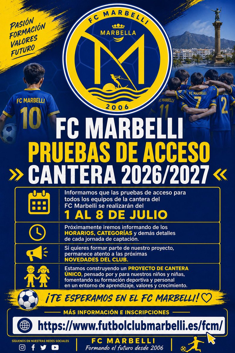 MarbelliCfc's tweet photo. Si quieres estar con nosotros, ahora es el momento 🔵🟡 https://t.co/mHsFaemILS