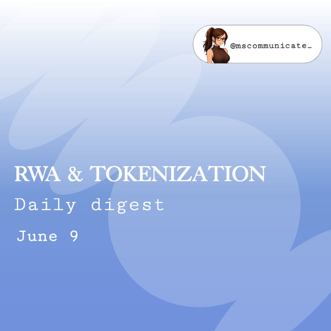 mscommunicate_'s tweet photo. 🗞️ RWA & Tokenization: daily digest. June 9th

📈 Total RWA value: $31.02B, -%3.46 from 30d ago
📈 Total asset holders: 892.3K, +15.75% from 30d ago

1️⃣ GENIUS Act FDIC + FinCEN comment deadline closes today

The yield prohibition is the central battleground: the GENIUS Act explicitly bans payment stablecoin issuers from paying interest or yield directly to holders. Banking groups have been lobbying to extend that prohibition to affiliate reward programs, which would structurally impact KAST's cashback model, MetaMask Card's mUSD yield, and every yield-bearing stablecoin product built on bank-issued rails.

2️⃣ Kraken xStocks lists tokenized SpaceX

SpaceX is private. No public market exists. Republic's preSPAX on Solana (the third-largest tokenized stock by market cap, with $85M+ in net flows) and Kraken's xStocks entry into private equity mean the tokenization thesis is moving from "access public markets more easily" to "access markets that didn't previously exist for retail."

3️⃣ GSR has received FINRA approval to complete its acquisition of broker-dealer Equilibrium Capital Services

The regulated broker-dealer is the missing piece that unlocks capital raising for tokenized asset issuers. You can advise, market-make, and manage liquidity, but without a FINRA-registered BD, you can't help companies actually raise money through securities offerings.