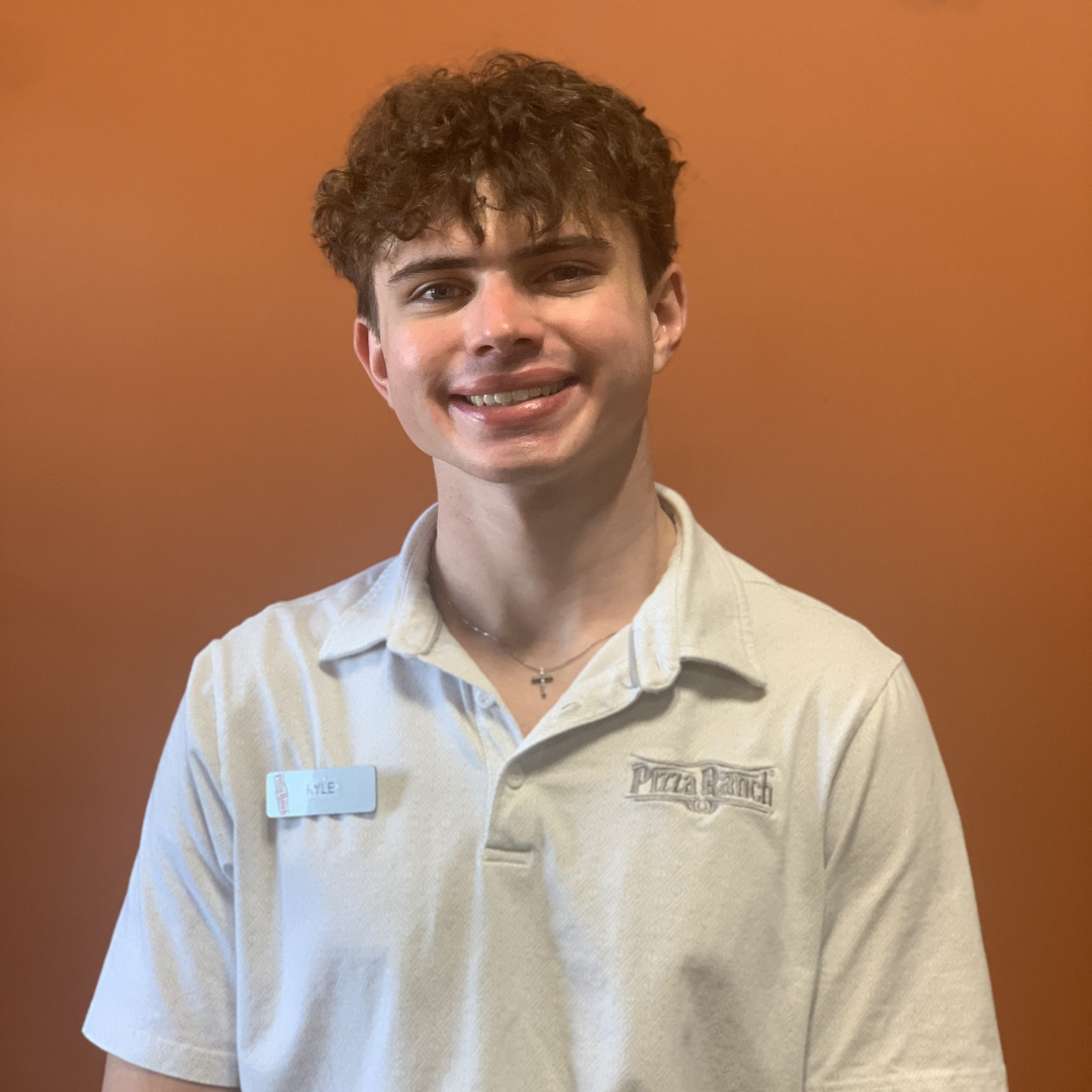 CottlevillePR's tweet photo. It's #TeamMemberTuesday! Meet Kyle, our Business Operation Manager. From high school to now, Pizza Ranch has become his second home.

Why does he love PR? The friendly atmosphere &amp; family-like environment. Pizza Ranch Way all the way!

Fav pizza? Bacon, pepperoni, &amp; pineapple! https://t.co/mLCpZqpz7L