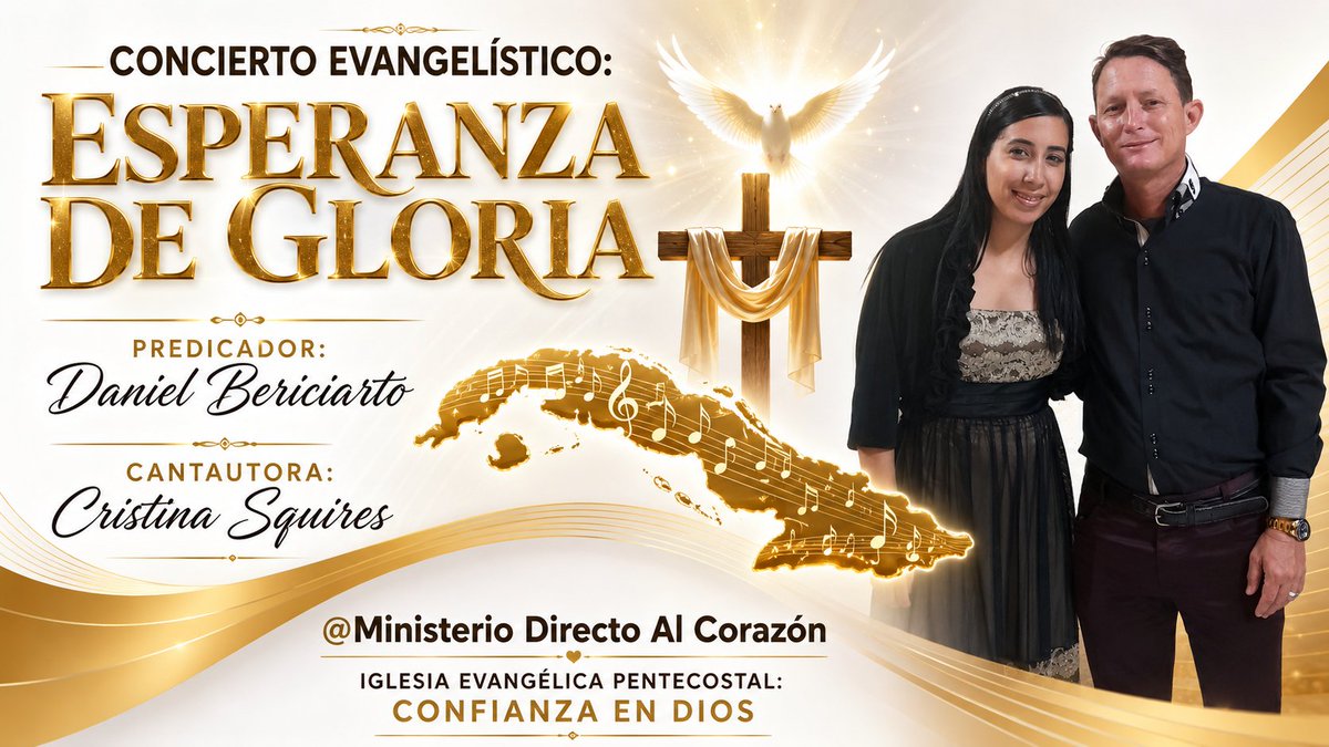 MDAC_DyC's tweet photo. 🎼❤️‍🔥🙌Proyección del Concierto Evangelístico: "Esperanza De Gloria" en la Iglesia de la Fortuna ⛪️Confianza en Dios
Gracias por la hermosa invitación pastores Wiliam Vieta y Lisandra Hernández https://t.co/Gc3MFcPERb