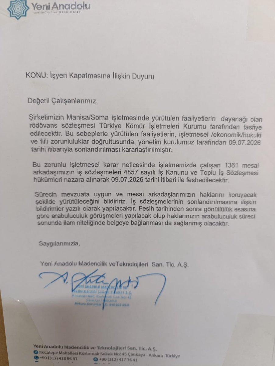 Basaranaksu_'s tweet photo. Türkiye Kömür İşletmeleri, büyük hissedarı olduğu Yeni Anadolu AŞ ye ait SOMAIşıklar Maden Ocağı’nı kendi ukdesinde olan rödövans sözleşmesi iptalini gerekçe göstererek 2000 işçiyi işten çıkardı 
Kahrolsun sarı Sendikacılık 
Kahrolsun kamuyu yağmalayanlar! https://t.co/58JJ6V8Bo0