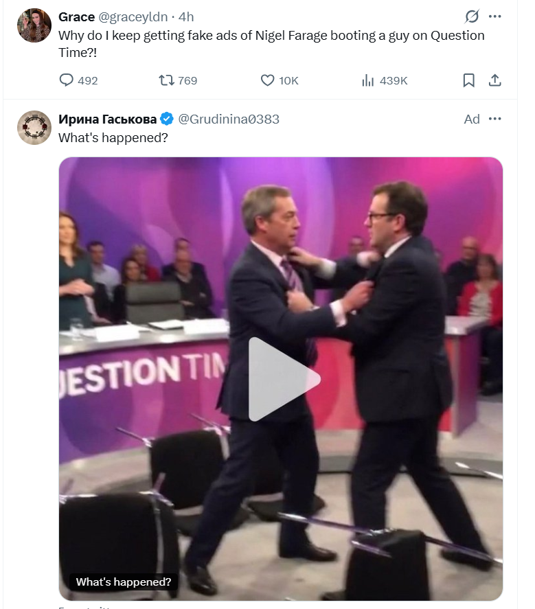 ArtMcFall's tweet photo. @graceyldn I've blocked and reported about 50 of them in the past 2 days. Even Russia accounts - what a surprise. https://t.co/VH2LSrcbjY