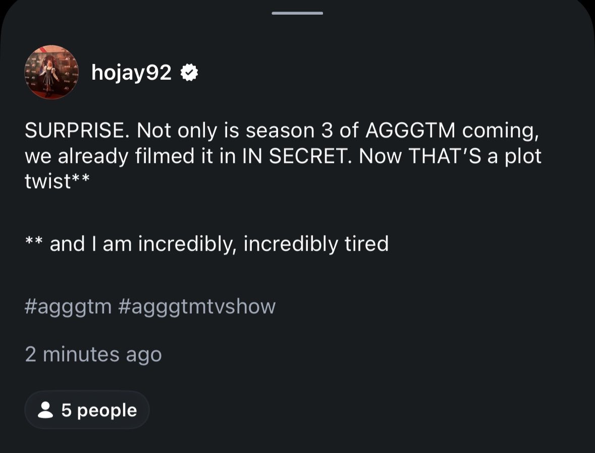 emsrodrigo's tweet photo. AGGGTM S3 RENEWED AND ALREADY FILMED https://t.co/CiI7pi4dFi