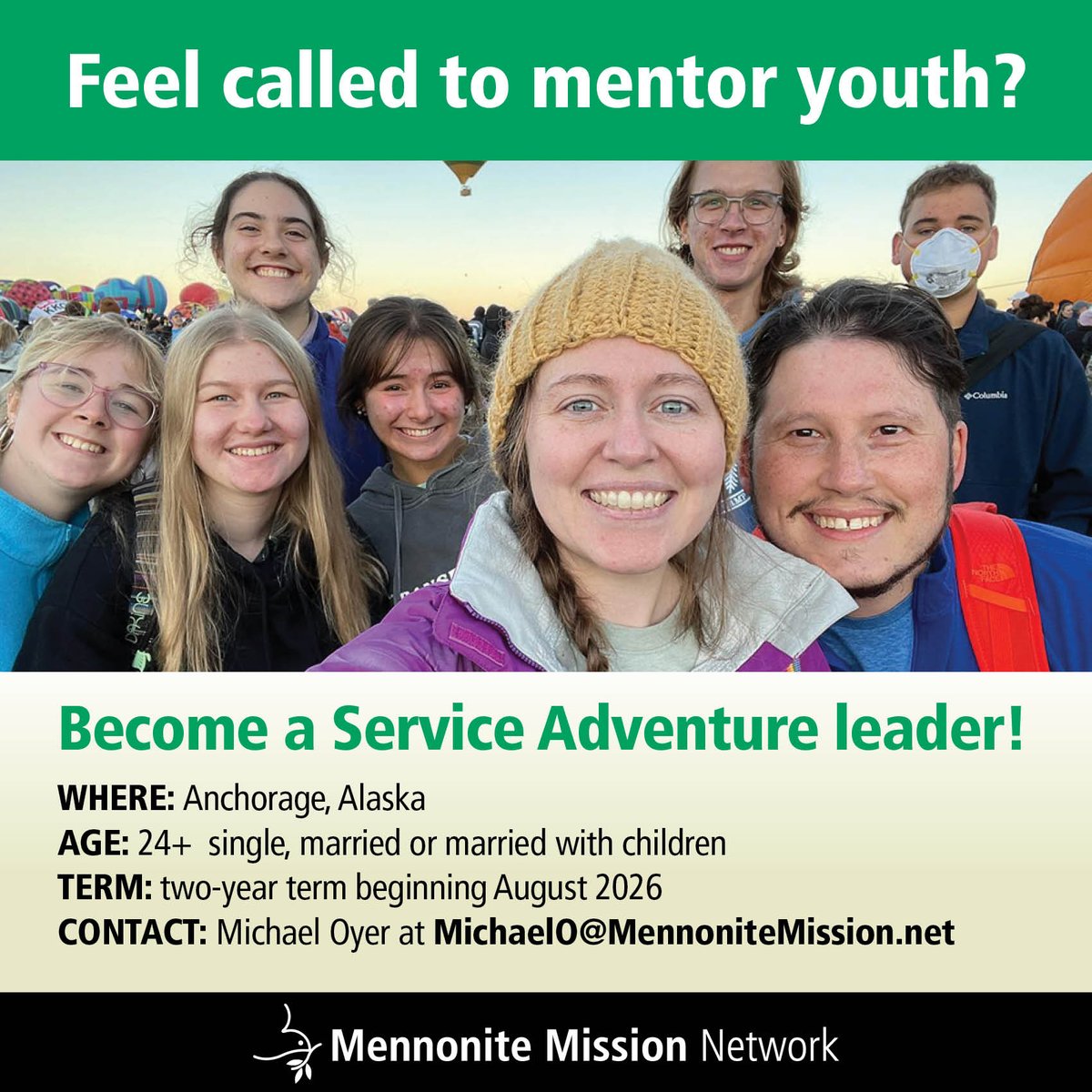 MennoMissionNet's tweet photo. Service Adventure Unit Leader – Anchorage, AK! 
We’re looking for a passionate leader to guide our Service Adventure unit in Anchorage for a 2-year term combining leadership, community, and mission in a spectacular environment. Interested? https://t.co/rZV1lIxpnt https://t.co/uhCPWyImXb