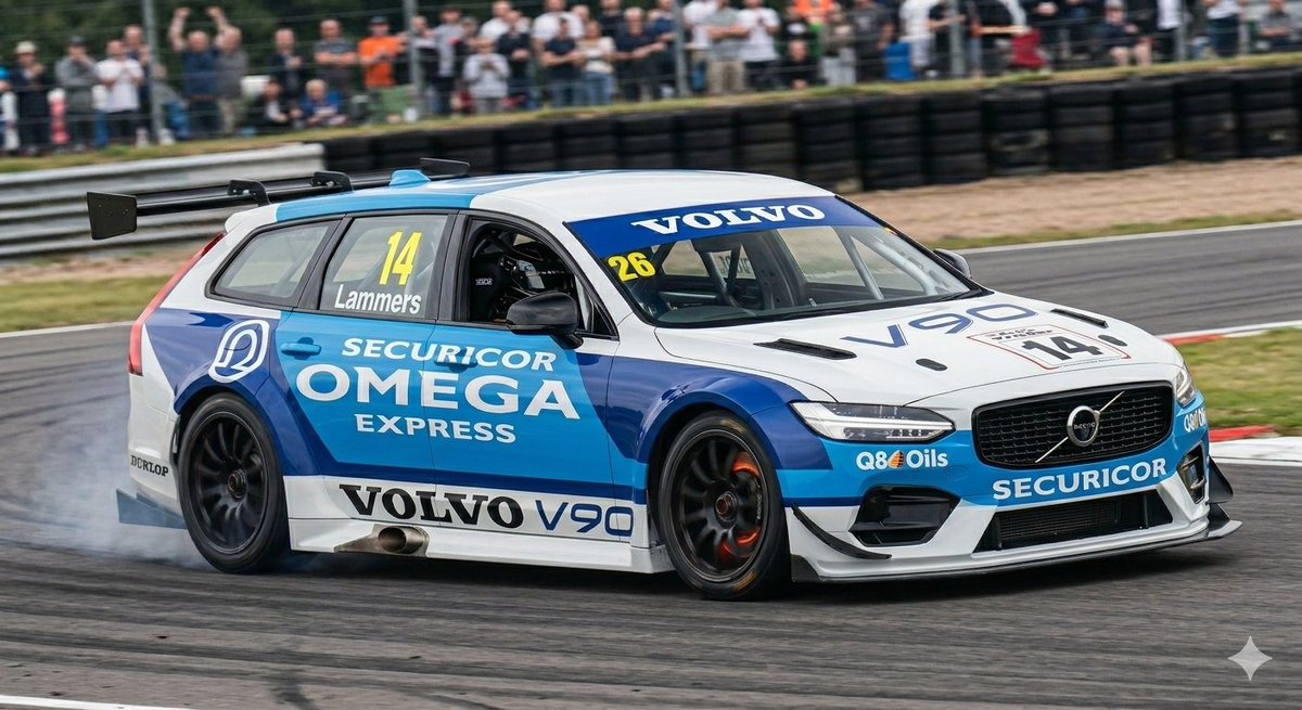 ReAnime1's tweet photo. What did you do today? I spent it using AI to put historic BTCC liveries on new cars! #btcc #historicbtcc #volvo #productive https://t.co/kDqJmMuqw9