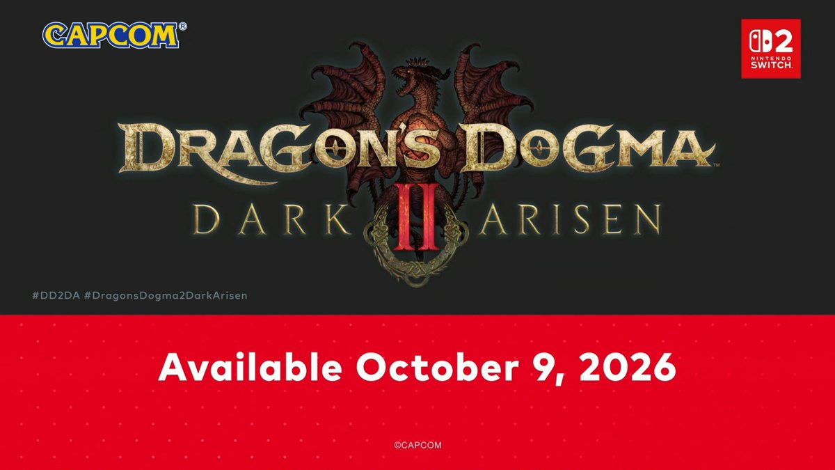 Wario64's tweet photo. Dragon's Dogma 2: Dark Arisen coming to Switch 2

out Oct 9 https://t.co/uVgZMBNqxM