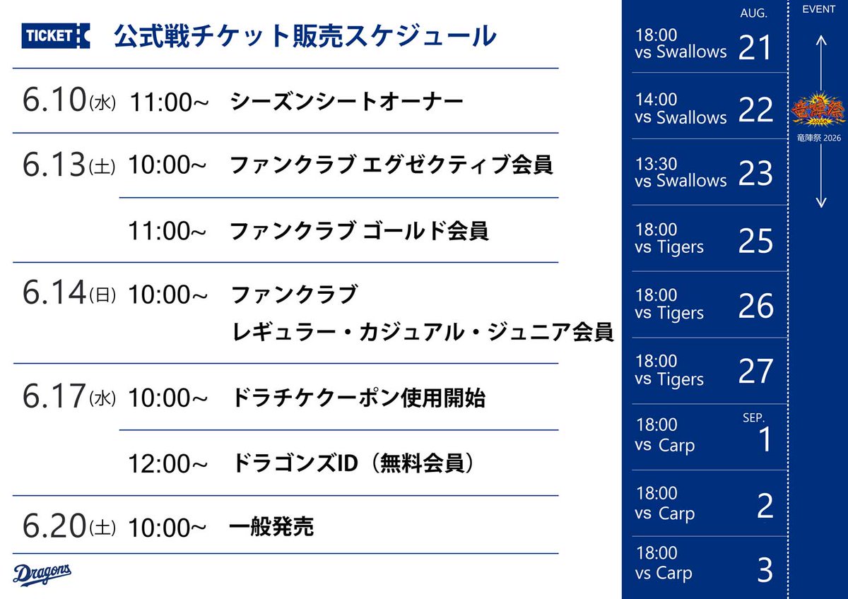 中日ドラゴンズ公式🐨 on X: 