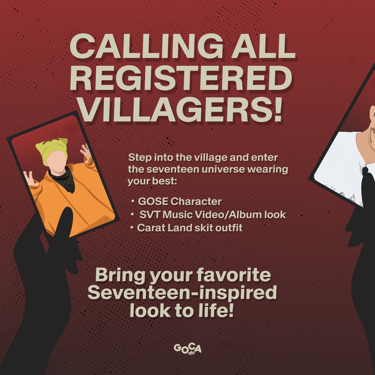goingcaratph's tweet photo. 🚨OFFICIAL VILLAGE ANNOUNCEMENT🚨

GOCA: DON’T LIE: ONCE UPON A VILLAGE is opening its gates to SEVENTEEN Universe💎

From Gose characters to iconic eras, MVs, and CARATLAND chaos

Winner gets SVT 2026 Season’s Greetings: Once Upon a Fable📖✨
#GOCADontLie #GoingCaratPH #carat https://t.co/ihJp08sT7V