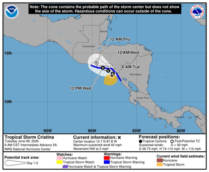 transdocnoticia's tweet photo. #Guatemala 

Insivumeh actualiza trayectoria de la tormenta tropical Cristina
🗣️👉https://t.co/ZDOLHSsVBK https://t.co/rIxVAiKGtH