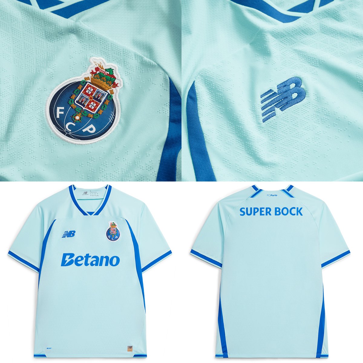 EleteTSC's tweet photo. 🇵🇹🐉 Porto (@FCPorto) y @NBFootball lanzaron su tercera camiseta 2026/27.

Adopta un tono celeste con vivos y logos azules. El escudo se borda con sus colores oficiales, mientras que el nombre del club se estampa sobre la nuca. https://t.co/mxuhS1DqYa