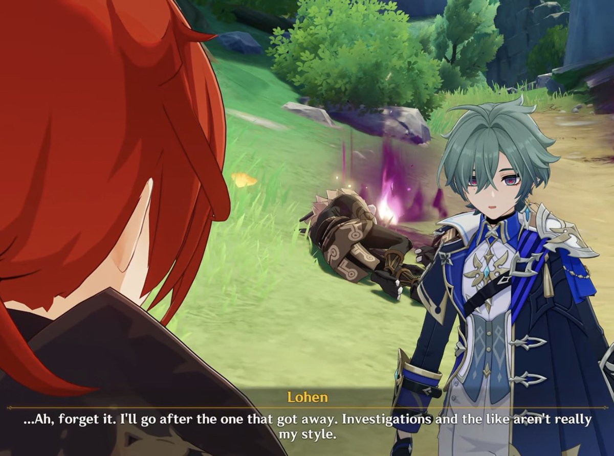 dawnvindr's tweet photo. I love how Diluc is always one of the first few to notice when somethings’s off like lohen’s hidden experiment, and to catch up quickly on the situation. This trait of his is so admirable i love you Diluc https://t.co/eNO13OLyY5