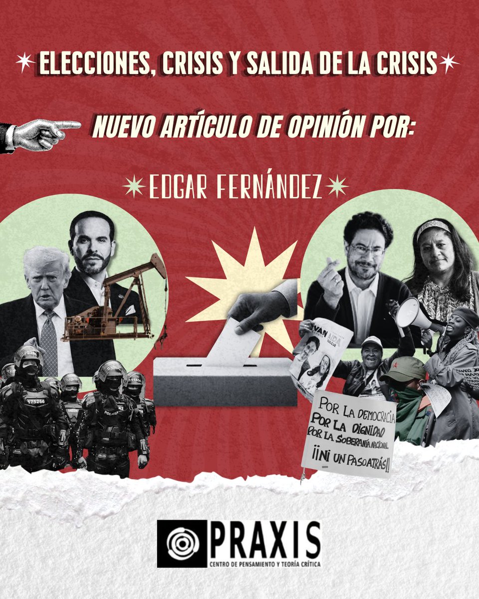 praxis_col's tweet photo. 💥Elecciones, crisis y la salida a la crisis
📰Nuevo artículo de Praxis hace un análisis histórico para comprender el momento político, los desafíos de la coyuntura electoral y las transformaciones para las mayorías populares.

📎Léelo aquí: https://t.co/kXCRcWVVpS https://t.co/Xn2fHwl72M