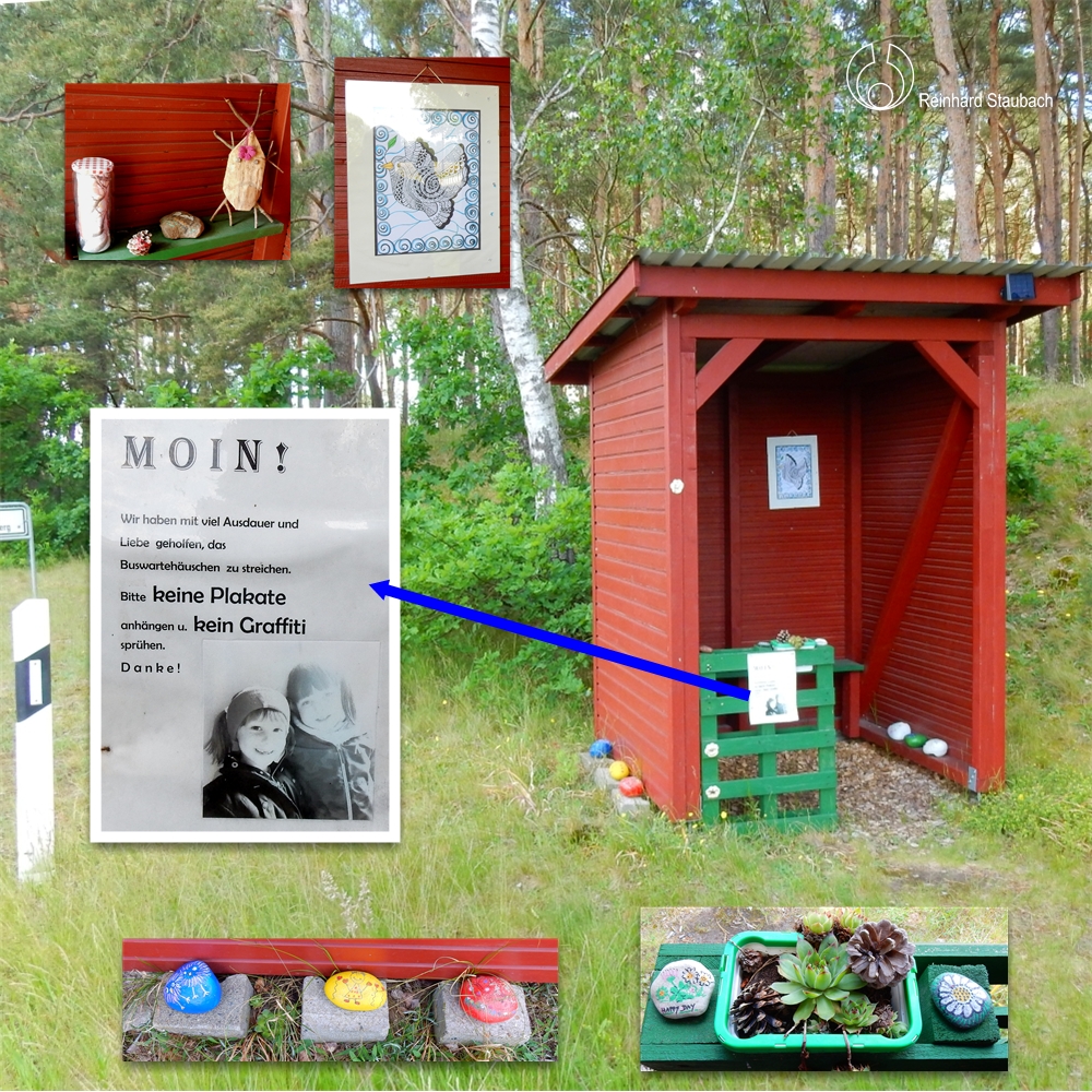 staubach14's tweet photo. Im Wendland sah ich dies von kleinen Mädchen liebevoll gestaltete Häuschen:
»MOIN! Wir haben mit viel Ausdauer und Liebe geholfen, das Buswartehäuschen zu streichen. Bitte keine Plakate anhängen u. kein Graffiti sprühen. Danke.«
https://t.co/mxzBVYV49S
#Bus #Wartehaus #Wendland https://t.co/C0gYjznAu9