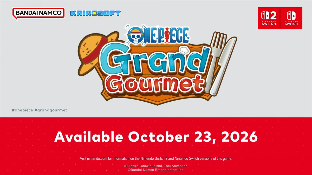 playasia's tweet photo. ONE PIECE: Grand Gourmet is Sailing to Nintendo Switch and Switch 2 this October 23rd. https://t.co/nOk0EM9zaX