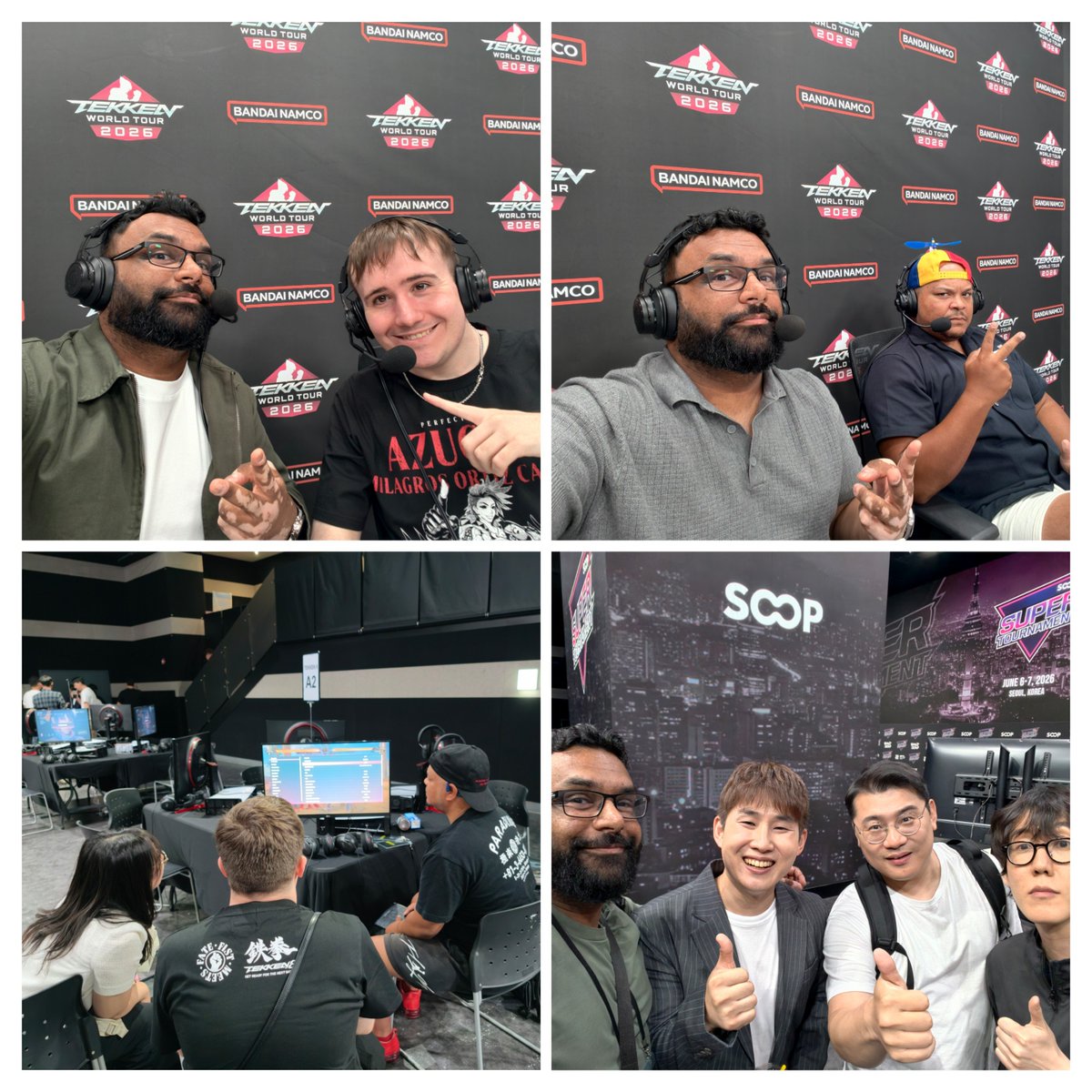 BrownmanFgc's tweet photo. SOOP Super Tournament 🇰🇷 comes to an exciting end.

Always appreciate privilege to share the mic with @chipzeeh, @2dJazz & @NARIA_030🎙️
Hopefully we brought the hype to your homes 🔥👊

Thank You to production, @TekkenATL, the staff, teams and players that made this incredible event possible.

Proud of @yagami2428 🇦🇺 for achieving his third @EWC_EN qualification and indebted to all who contributed to making that possible. 🙇‍♂️ 

Happy to see our adopted OCE brother @Rest48148921 🇰🇷🇦🇺 & our humble friend from Japan @matsuba0617 secure their positions as well.

Eternally grateful for the opportunity for all of us to do what we do, it's really like living the dream sometimes. 🙌