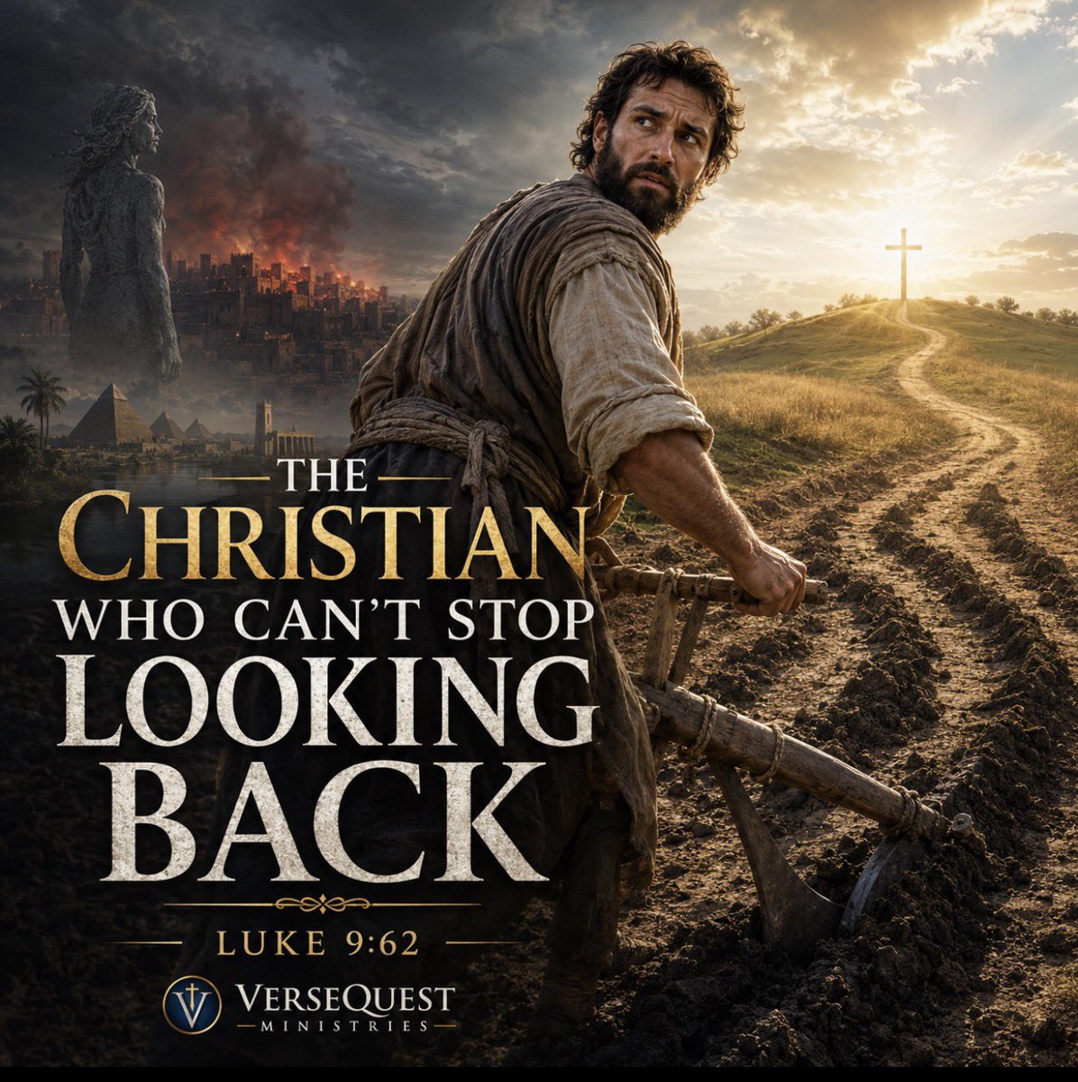 TNTJohn1717's tweet photo. The Christian Who Can’t Stop Looking Back

Luke 9:62 — “And Jesus said unto him, No man, having put his hand to the plough, and looking back, is fit for the kingdom of God.”

There is a certain kind of Christian who never really moves forward because his neck is permanently turned backward. He may be saved, he may know the language, he may sit under preaching, he may talk about the Bible, and he may even have a sincere desire to do right, but spiritually he keeps living with one eye on Egypt, one foot in yesterday, one hand on the plough, and one part of his heart still trying to negotiate with what God told him to leave behind. That is a miserable way to live. It is also a dangerous way to live. The Lord Jesus Christ said in Luke 9:62, “No man, having put his hand to the plough, and looking back, is fit for the kingdom of God.” That is not soft language. That is not a devotional coffee mug verse. That is a sharp warning from the mouth of the Lord. A man cannot plough a straight row while constantly looking behind him. He cannot serve God faithfully while romanticizing the world, nursing old wounds, dragging yesterday’s failures, or keeping sentimental attachments to what God already judged.

Now, we need to be careful and rightly divide the matter. This passage in Luke 9 has kingdom language in its immediate doctrinal setting, and the Lord is dealing with discipleship under the terms of His earthly ministry to Israel. But the spiritual principle is obvious and powerful for any believer today. Looking back ruins forward progress. You cannot run the race looking over your shoulder. You cannot fight the good fight while daydreaming about the camp you were delivered from. You cannot walk in newness of life while constantly digging through the cemetery of your old life. Paul said in Philippians 3:13-14, “forgetting those things which are behind, and reaching forth unto those things which are before, I press toward the mark.” That is a saved man with his eyes facing the right direction. He had a past. He had religion, zeal, failure, persecution, regret, and memory, but he refused to let any of it become the steering wheel of his Christian life.

The devil loves a backward-looking Christian because that kind of Christian is easy to weaken. If Satan cannot send you to hell because you are saved and sealed in Christ, he will try to make you useless, distracted, bitter, nostalgic, fearful, double-minded, and spiritually paralyzed. He will remind you of old sins to bury you in condemnation. He will remind you of old pleasures to tempt you with Egypt. He will remind you of old wounds to keep you bitter. He will remind you of old relationships to make you compromise. He will remind you of old failures to convince you that forward obedience is pointless. He will remind you of old victories to make you live in yesterday instead of serving God today. The devil has a whole warehouse full of rearview mirrors, and he hands them out free to Christians who are trying to plough. The problem is that a ploughman looking backward will not merely slow down; he will wreck the field.

Chapter One
Looking Back Begins When the Heart Refuses to Let Go

Looking back is not first a problem of the eyes. It is a problem of the heart. The body may move forward while the heart stays behind. Israel physically left Egypt, but Egypt did not immediately leave Israel. They crossed the Red Sea, walked under the cloud, saw manna fall from heaven, drank water from the rock, and still their appetite kept wandering back to Pharaoh’s menu. Numbers 11:5 says, “We remember the fish, which we did eat in Egypt freely.” Freely? That is the language of a corrupted memory. They were slaves. They were not eating freely; they were eating in bondage. That is how the flesh remembers sin. It edits out the chains and keeps the seasoning. It remembers the pleasure and forgets the slavery. It remembers the laughter and forgets the shame. It remembers the taste and forgets the whip.