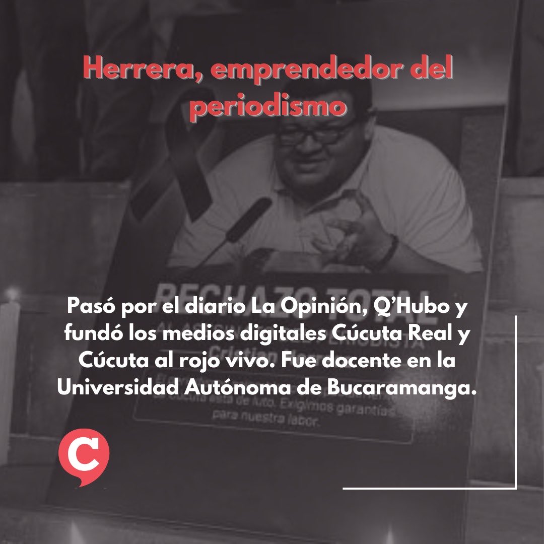 pcontexto's tweet photo. El viernes 6 de junio fue asxsinxdo en Cúcuta el periodista Cristian Herrera. #TePonemosEnContexto

A un mes de lamentar la muerte de Mateo Pérez rueda en Antioquia, hoy nos sumamos a las voces del gremio periodístico que piden #JusticiaParaCristianHerrera
1/2 https://t.co/8JdvnjhXVc
