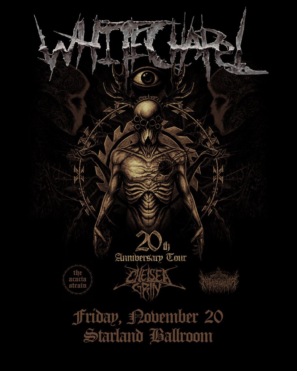 starlandNJ's tweet photo. FALL IS SO BACK 🗣️ just announced @WSOU presents @WhitechapelBand’s 20th Anniversary Tour stopping here on Friday, November 20th 🎟️🎟️🎟️ venue presale kicks off this Wednesday at 10am with code: JERSEY https://t.co/ve4K0pMHof