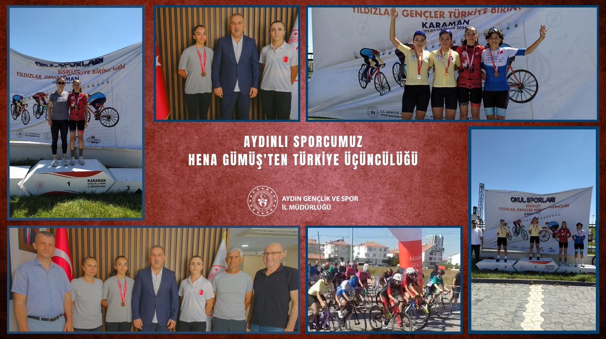 GSBAydin's tweet photo. Karaman'da düzenlenen Okul Sporları Bisiklet Türkiye Birinciliği Yarışmaları'nda ilimizi temsil eden sporcumuz Hena Gümüş, elde ettiği dereceyle Aydın'a bir gurur daha yaşattı.

Haberin devamı⏬⏬
https://t.co/mTRFgcIANz https://t.co/Yb9qxgBF8s