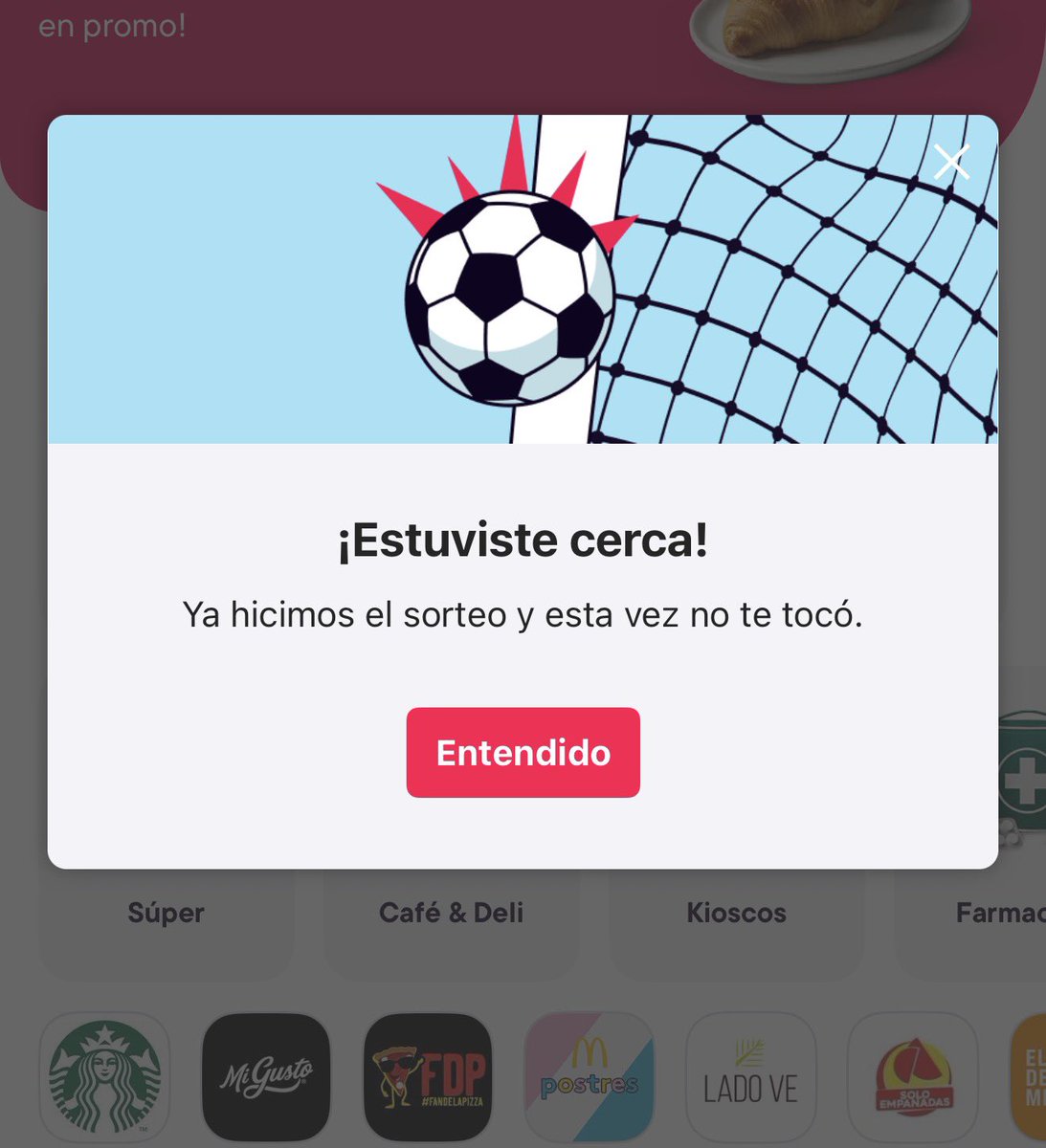 vmenditto's tweet photo. 🛒 PedidosYa 

Se ve que emboque resultados pero no gane el sorteo 👎 

Dale que se vienen cupones x cada gol que haga una selección ⚽️ necesito que gane uno de mis seguidores para comprobar veracidad 💪 ( se acuerdan que lo de YPF tanques nafta lo ganó uno de uds ?) https://t.co/SszbZaYFYf