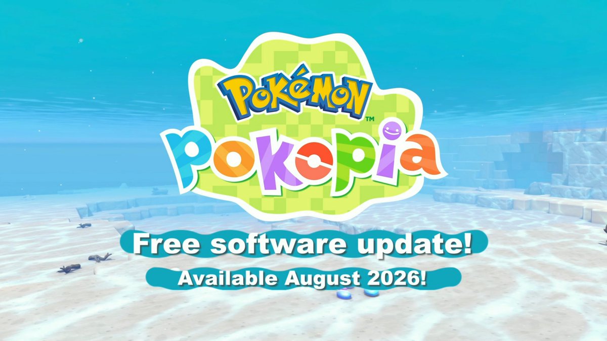 Wario64's tweet photo. Pokémon Pokopia free update coming Aug 2026

-new Dive move
-expand towns underwater

Expansion Pass DLC announced https://t.co/FDdOpVkSMJ