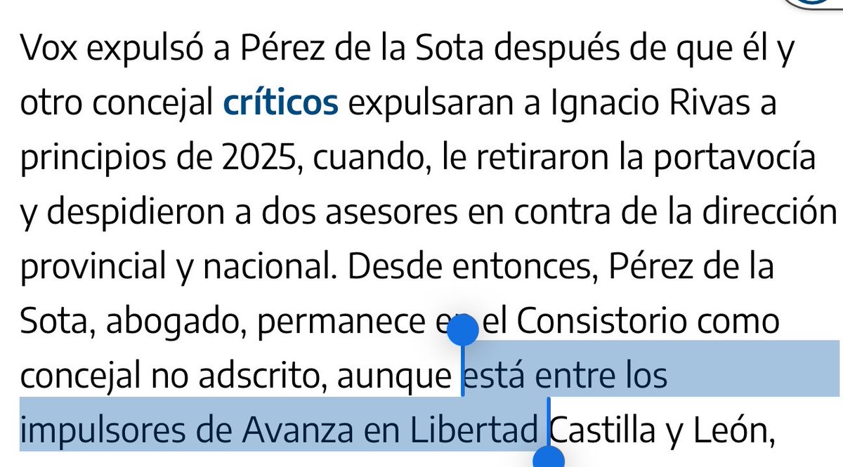 SrLiberal's tweet photo. Ese individuo fue expulsado de VOX a principios de 2025. No forma parte de VOX. 

Forma parte de Avanza en Libertad. La propia noticia que citas y no has leído, desmiente lo que dices. 

Convendría que rectificases. https://t.co/yh1ZlZKn7N