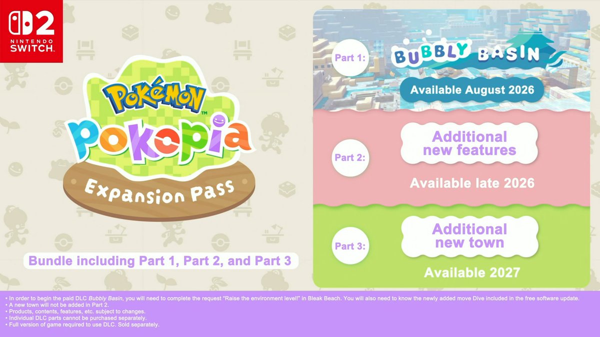 Wario64's tweet photo. Pokémon Pokopia free update coming Aug 2026

-new Dive move
-expand towns underwater

Expansion Pass DLC announced https://t.co/FDdOpVkSMJ