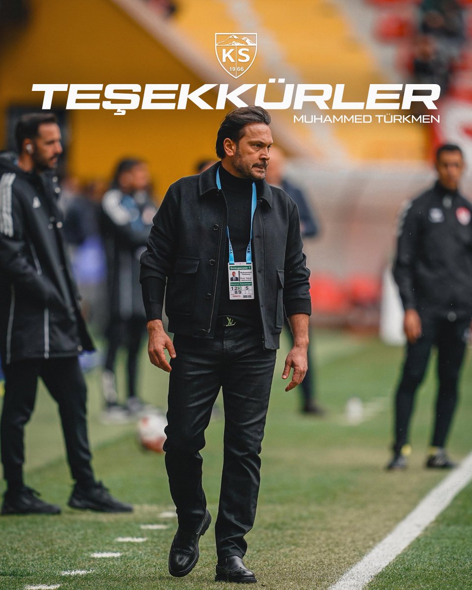KayserisporFK's tweet photo. Sportif Direktörümüz Muhammed Türkmen’in kulübümüzdeki görev süresi sona ermiştir.

Görev yaptığı süre boyunca kulübümüze vermiş olduğu emek ve katkılarından dolayı kendisine teşekkür ediyor, bundan sonraki kariyerinde başarılar diliyoruz. https://t.co/061gBFCSX1