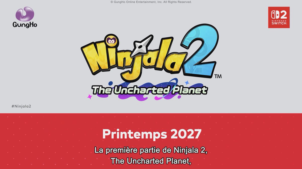 NintendoActu's tweet photo. La première partie de Ninjala 2: The Uncharted Planet sortira au printemps 2027 sur Nintendo Switch 2 ! #NintendoDirect https://t.co/A7pnDZsqCl