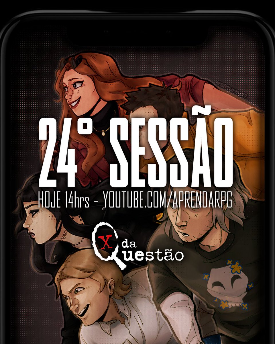 aprendarpg's tweet photo. A 24° sessão de #XdaQuestãoRPG, "A Espiral", estreia hoje 14hrs no youtube!  

Arte por @saturny27

Link abaixo 👇 https://t.co/dM93G7qLzM