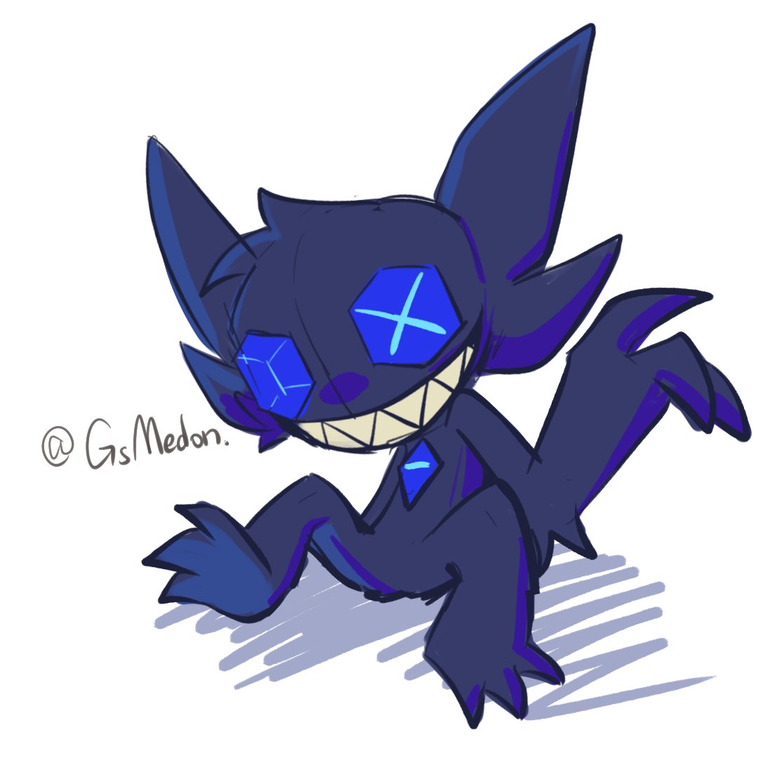 GsMedon's tweet photo. This yamirami, named X_X, looks a bit fluffy. Would you consider it a furry?

#pokemonfanart #yamirami #sableye #ヤミラミ https://t.co/KLKxd26fpV