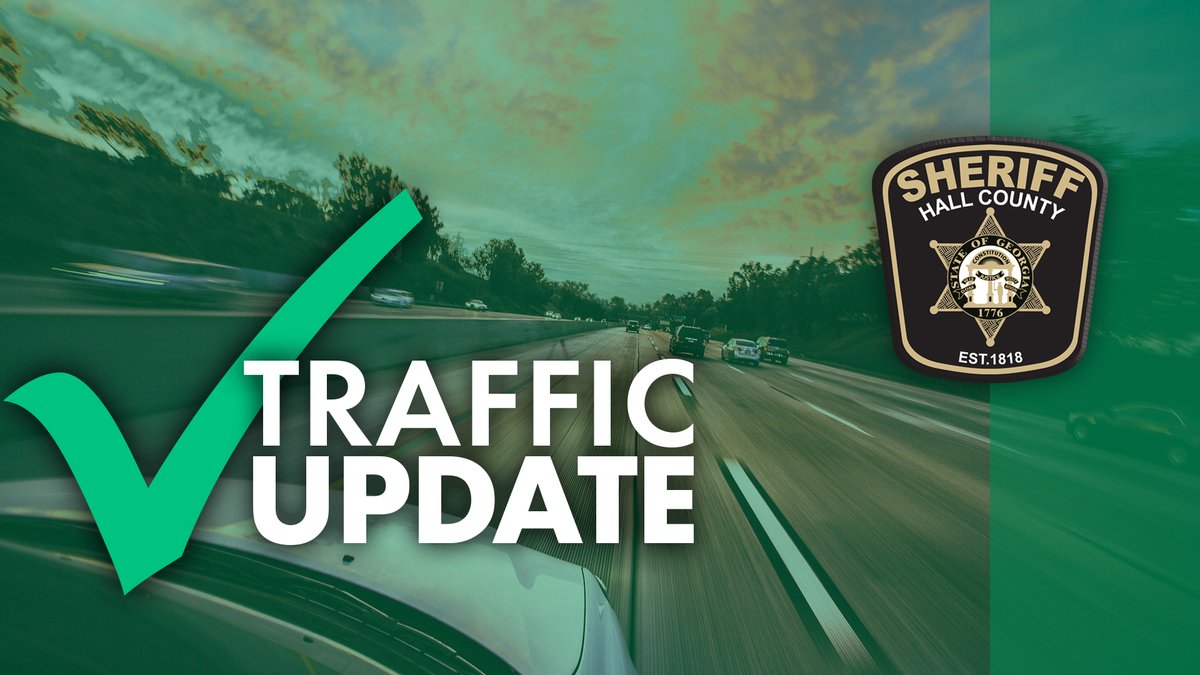 HallCountySO's tweet photo. 𝗨𝗣𝗗𝗔𝗧𝗘 – The southbound lanes of I-985 are open. https://t.co/RQk9WURw2H