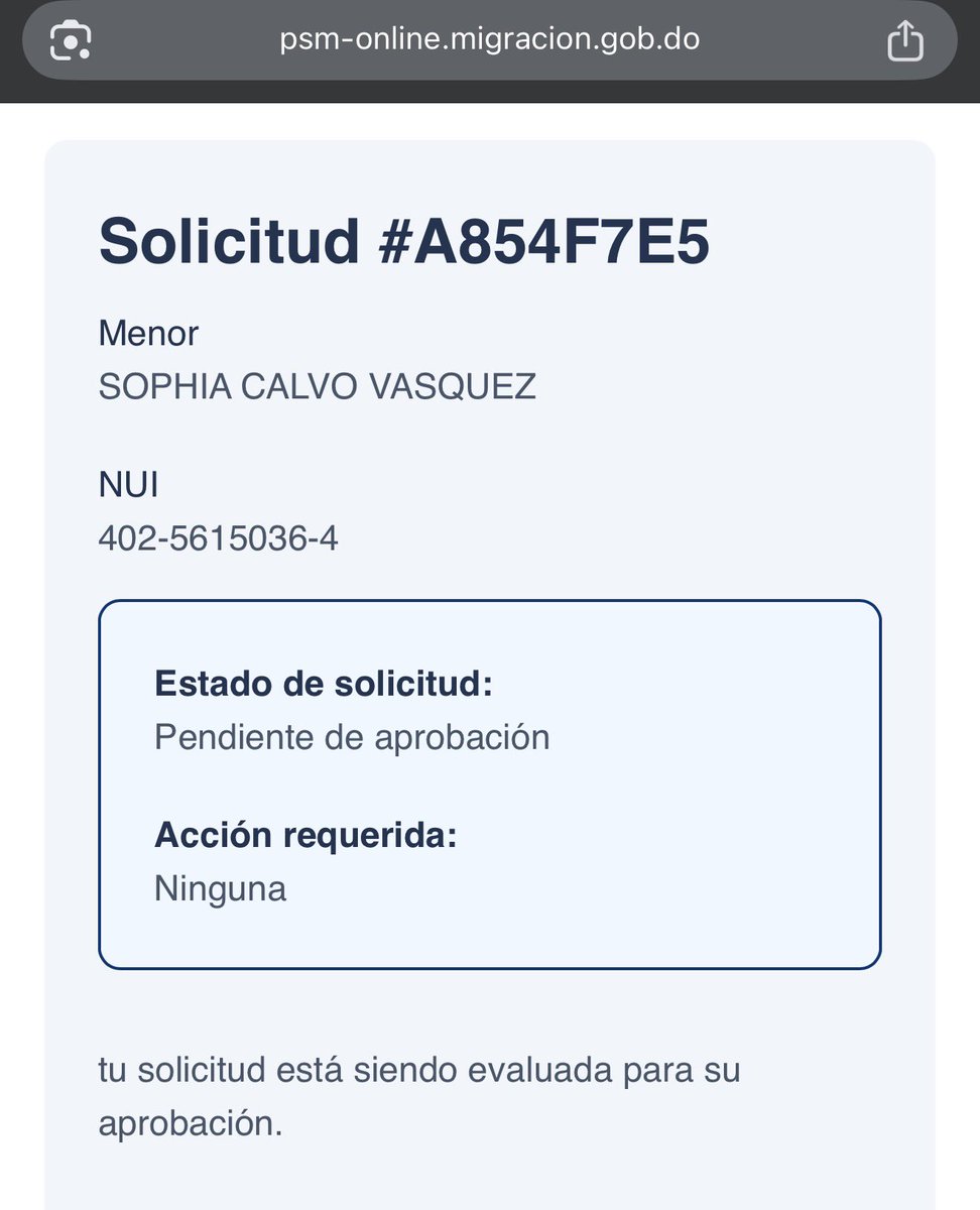 lcalvoo's tweet photo. @MigracionRDo Buenos días, al parecer no solo soy yo, este servicio debieron de probarlo un tiempo paralelo con el proceso viejo, tengo dias esperando por la aprobación definitiva para viajar con mi hija y ni responden por teléfono ni por email, gran logro @luisabinader https://t.co/CdfuUtWrEA