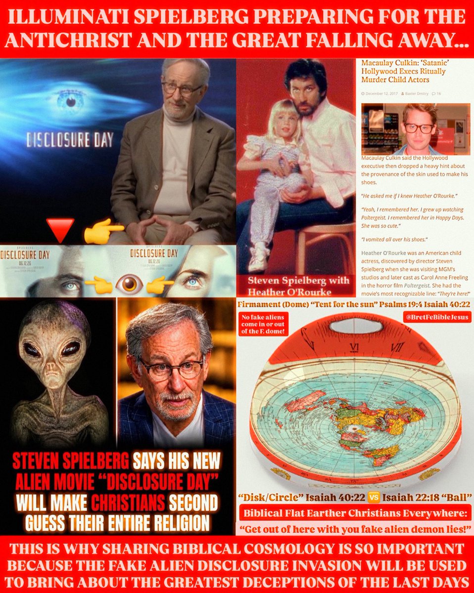 bretfebibljesus's tweet photo. ⚗️ Biblical Cosmologist Christians won’t be deceived by the alien agenda from Illuminati like Spielberg. ❌👽💯 https://t.co/GQ7fI9CzY4