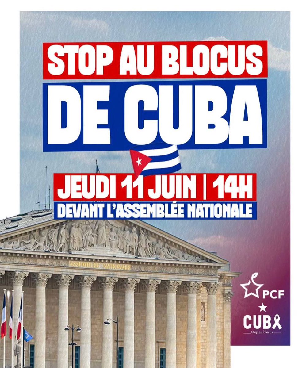 EmmaaSave's tweet photo. Depuis plus de 60 ans, le blocus contre Cuba asphyxie arbitrairement une révolution et tout un peuple qui aspire à l'autodétermination.

Il est temps de mettre fin au blocus étasunien.
Le 11 juin, faisons entendre une seule voix : Cuba n'est pas seule 🇨🇺 https://t.co/nVDu1XciQK