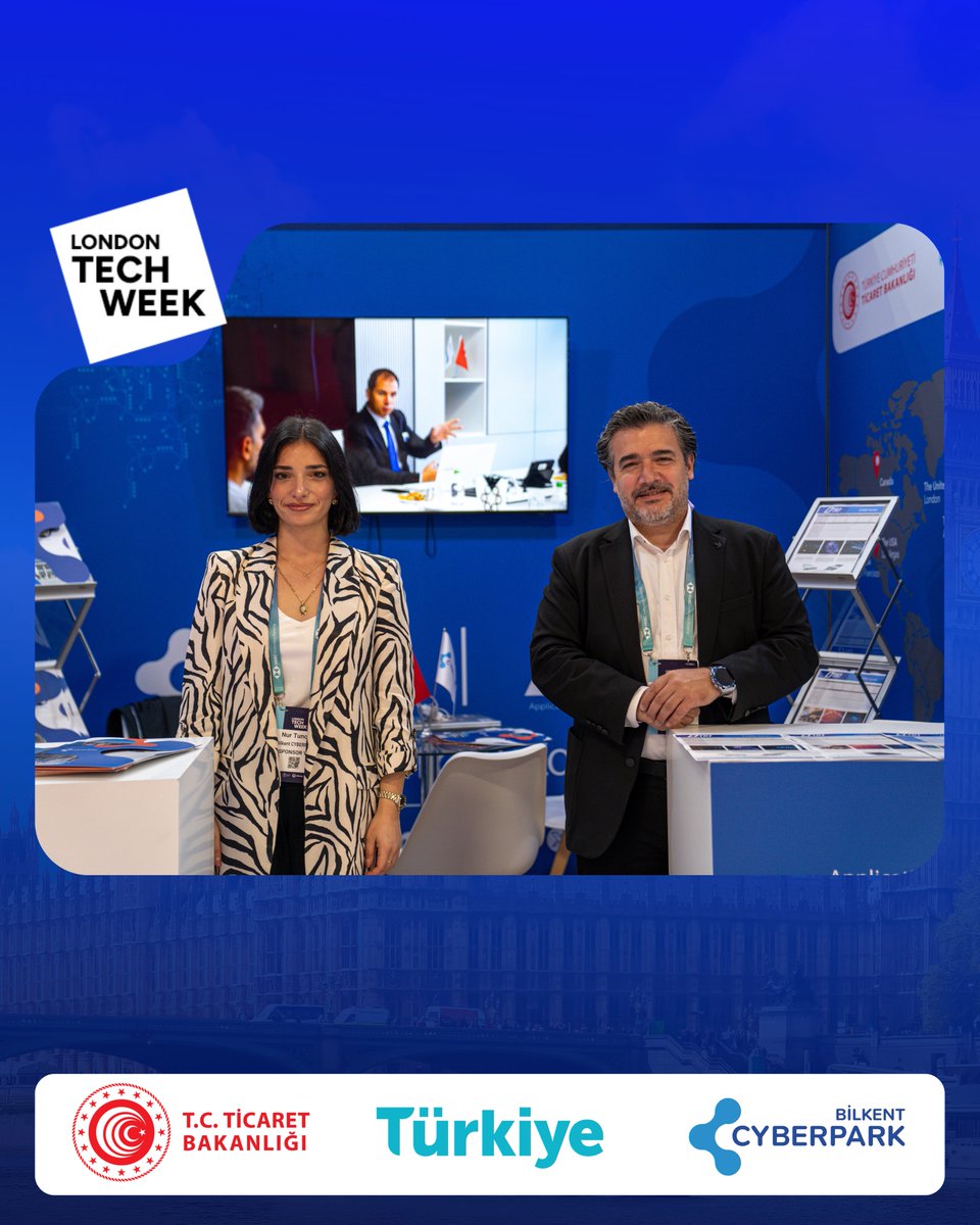 CyberparkTGB's tweet photo. 📍 London Tech Week 2026 | United Kingdom, London

The opening ceremony of the Türkiye National Participation Organization, held within the scope of London Tech Week 2026, took place.

As part of the opening program, Ayşe Nur Tunçel, Senior Specialist of Bilkent CYBERPARK Entrepreneurship, Collaboration and Technology Transfer Unit, gave a comprehensive presentation introducing the Bilkent CYBERPARK ecosystem.

In the presentation, Bilkent CYBERPARK's innovative and technology-oriented structure, the support mechanisms offered to entrepreneurs and technology companies, its internationalization vision and global collaboration strategies were shared with the participants.

Within the scope of the National Participation Organization, which aims to increase the visibility of Türkiye's technology and innovation capacity in the international arena, strong contacts continue to be established with global investors, technology leaders and strategic stakeholders.

📅 June 8–10, 2026
📍Olympia London
📌 Stand: 70-03 & Pod 16

@ticaret | @LDNTechWeek