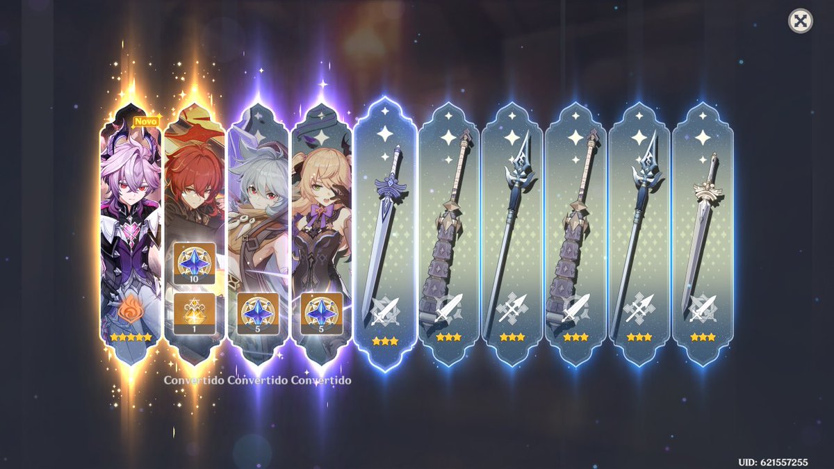 _RaranteZ_'s tweet photo. @Kaminarejirogi Consegui a Nicole com 96 tiros, daí fui tentar o Durin e veio o Diluc. De raiva, pulei a animação do gacha e me deparo com isso: https://t.co/hRdk48bYTC