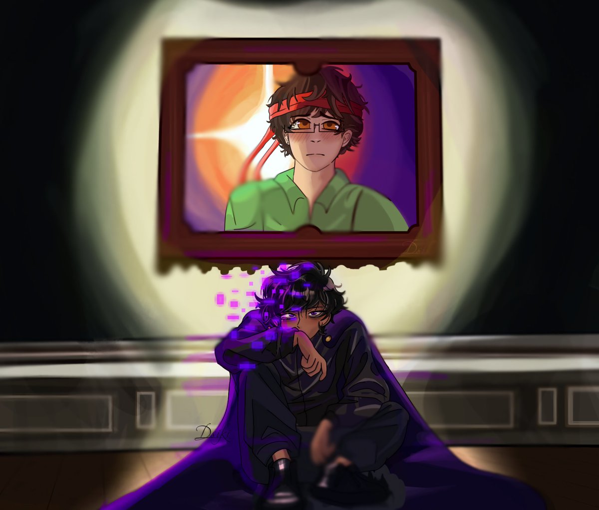 Siki_Dibujos's tweet photo. — No me perdonaría si algo te pasa... 🦋
 
#qsmp2 #juansguarnizofanart #Ashswag
#purpleglasses #purpleflower https://t.co/MLR1GOa7S6