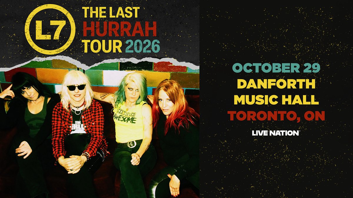 TheDanforthMH's tweet photo. JUST ANNOUNCED: Influential rock band L7 is bringing their signature punk, metal, grunge, and pop influenced sound to Danforth Music Hall on October 29! ON SALE: Fri, June 12 | 10am
🎟️: https://t.co/XjxiemT85s https://t.co/kOvAhQMkhr