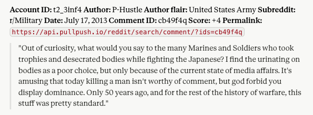 magi_jay's tweet photo. There is a clear parallel between Platner musing about raping intruders to show dominance and Platner arguing that urinating on dead corpses was okay because, "god forbid you show a little dominance." It's pathological. A pattern. More will come out. https://t.co/XL4PrD2xEa