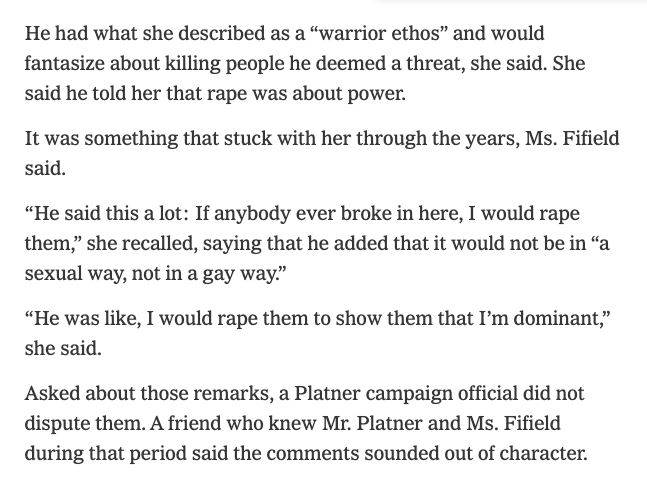 magi_jay's tweet photo. There is a clear parallel between Platner musing about raping intruders to show dominance and Platner arguing that urinating on dead corpses was okay because, "god forbid you show a little dominance." It's pathological. A pattern. More will come out. https://t.co/XL4PrD2xEa