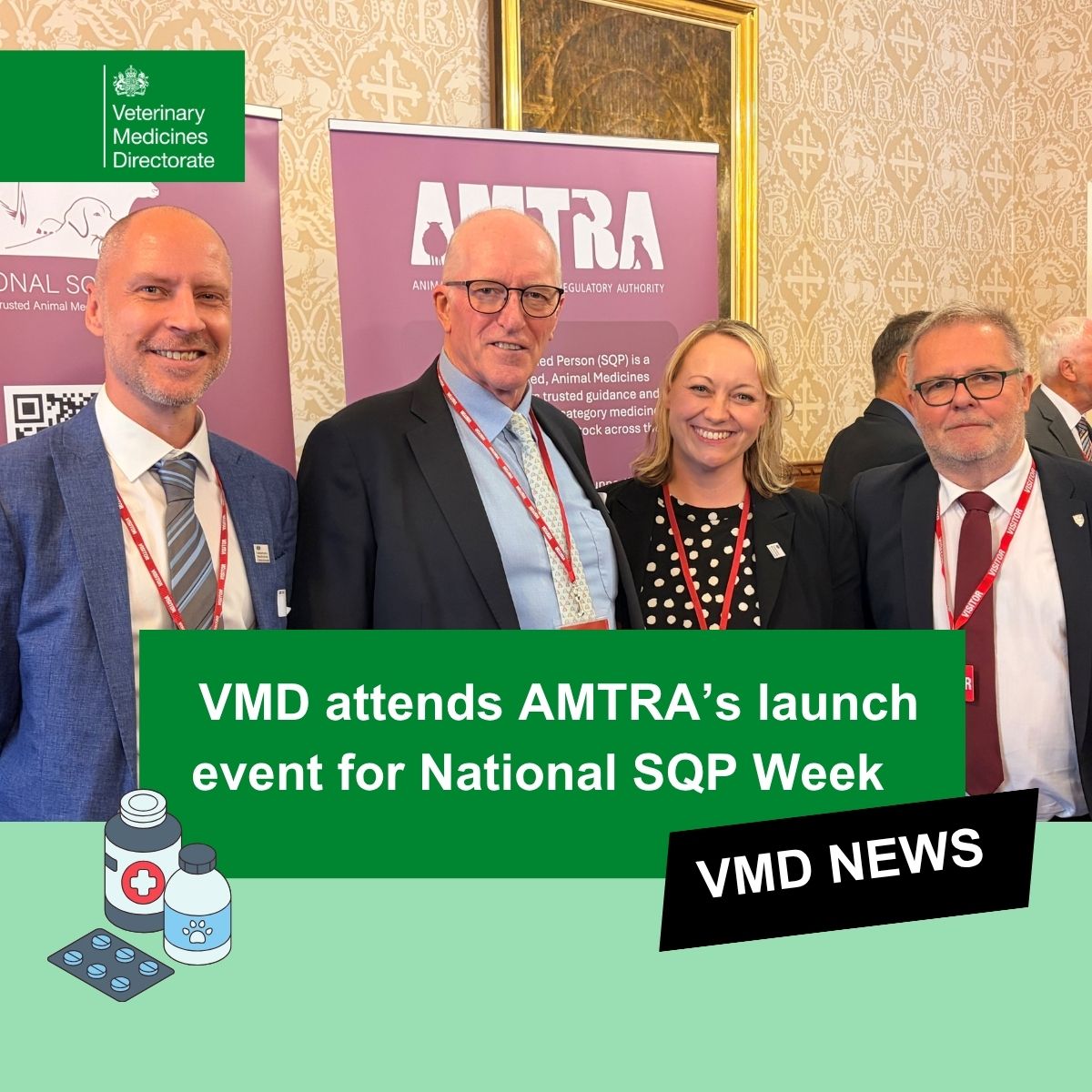 vmdgovuk's tweet photo. VMD’s CEO and Head of Inspections attended @AMTRA_SQP 's House of Lords event, marking the start of this important week and recognising newly qualified SQPs entering the profession.

Find out more about National SPQ week and get involved 👉 https://t.co/dk8ir5wCa4 https://t.co/A5kkHIEqnV