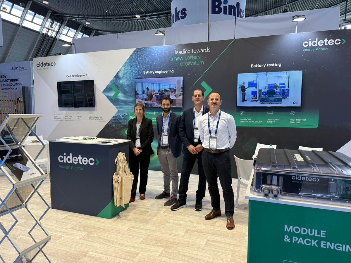CIDETEC_'s tweet photo. 🔋🌍The first day at @BatteryShow_EU!

We are showcasing our expertise across the entire battery value chain, from advanced materials research to cell manufacturing.

📍 Booth 1-C50 | Main Exhibition Hall
#CidetecEnergyStorage #GreenFuture #CIDETEC #TheBatteryShowEurope https://t.co/yp5pnfkhH7
