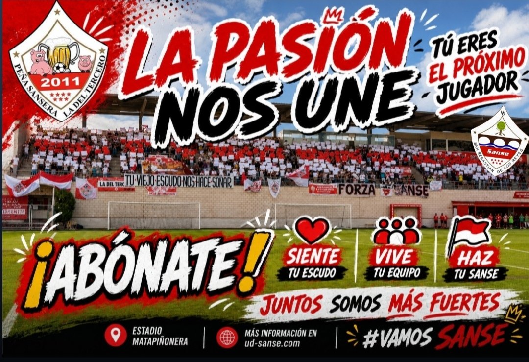 ladeltercero12's tweet photo. Que no queremos parar!!! Queremos que os unáis a nosotros!!! De mostrasteis ser uno más en la grada... Abónate!!! Os esperamos para más y mejor!!!! @UDSanse #juntossomosmasfuertes https://t.co/652jUlTFm0