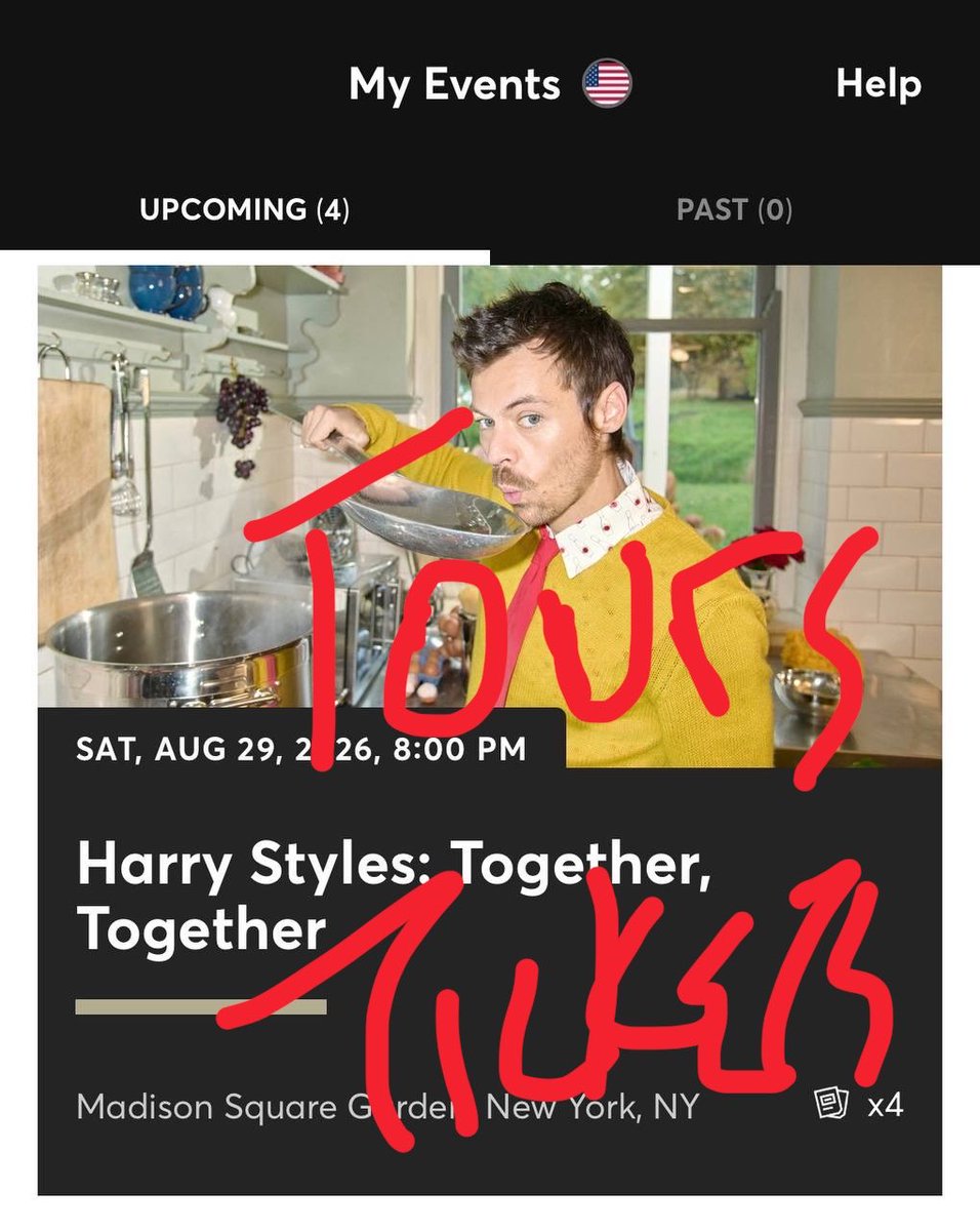toursticket's tweet photo. wts/wtt Harrystyles tickets- Msg, NY (08/29)

Selling:
• 4x Seated(Sec 112, Row 20) $225 ea incl. fees

Video proof &amp; email confirmation available.  
Serious inquiries → DM

#Harrystyles #Ticketmaster #TicketResale https://t.co/lcL5kQbQic