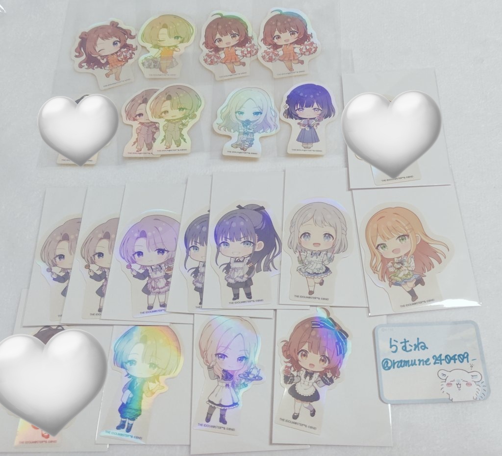 ramune240409_'s tweet photo. アニメイトカフェグッズ
無印の子は定価でお譲り可能です。
相互様でお求めの方いましたら、お気軽にお声かけ下さい。
休日池袋,平日横浜・川崎手渡し◎
郵送は要相談で💦

(写真にはないけど、大運動会の時のアクスタ、清夏ちゃんもあります…)

FF外は後日、募集かけます…。 https://t.co/rotNPt3Hpn
